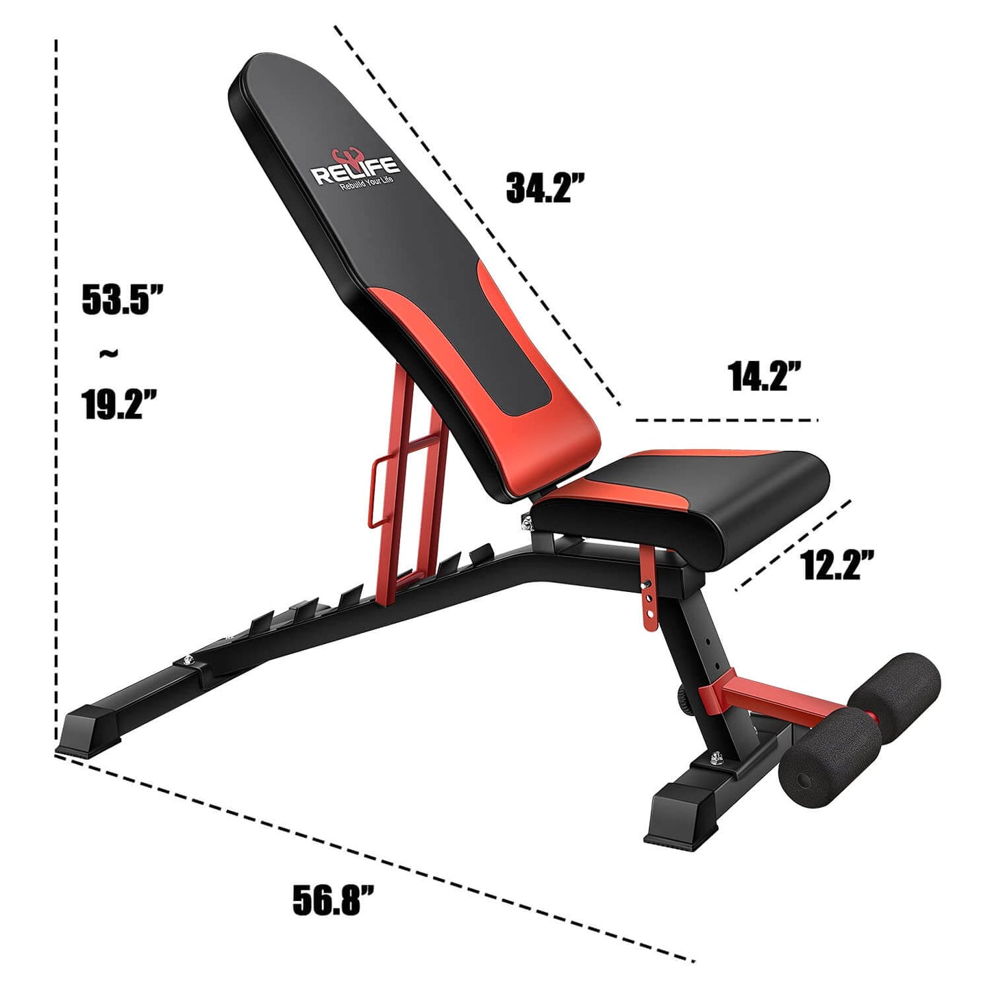 RELIFE REBUILD YOUR LIFE Workout Bench for Full Body Workout -   Vigbody