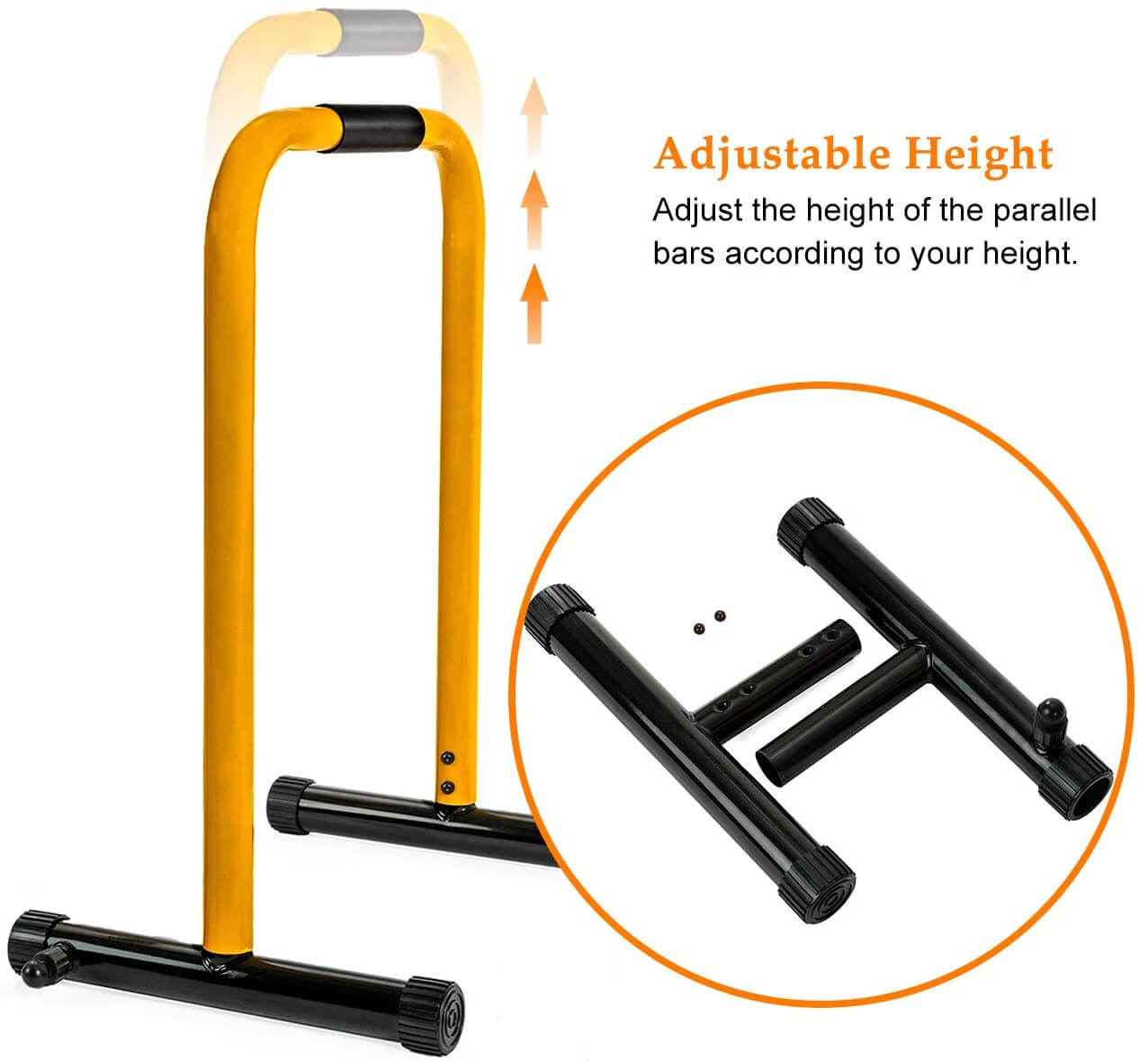 Adjustable Parallette Dip Bar Station Fitness Workout Dip Stand Station Machine for Home