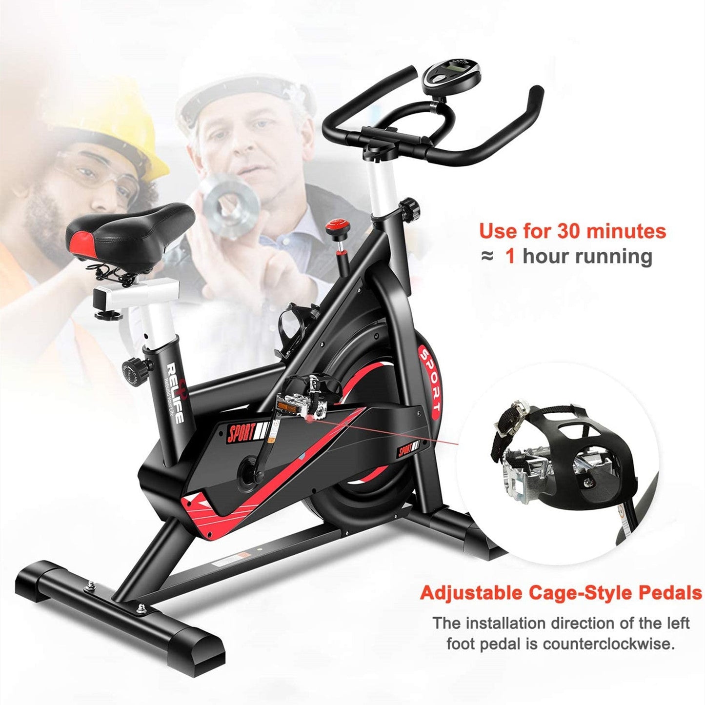 RELIFE Stationary Indoor Exercise Bike with Resistance for Home